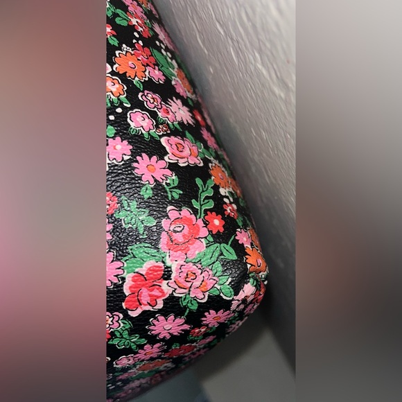 Coach Reversible Red and Pink Floral Tote Bag with wristlet. - Picture 7 of 16